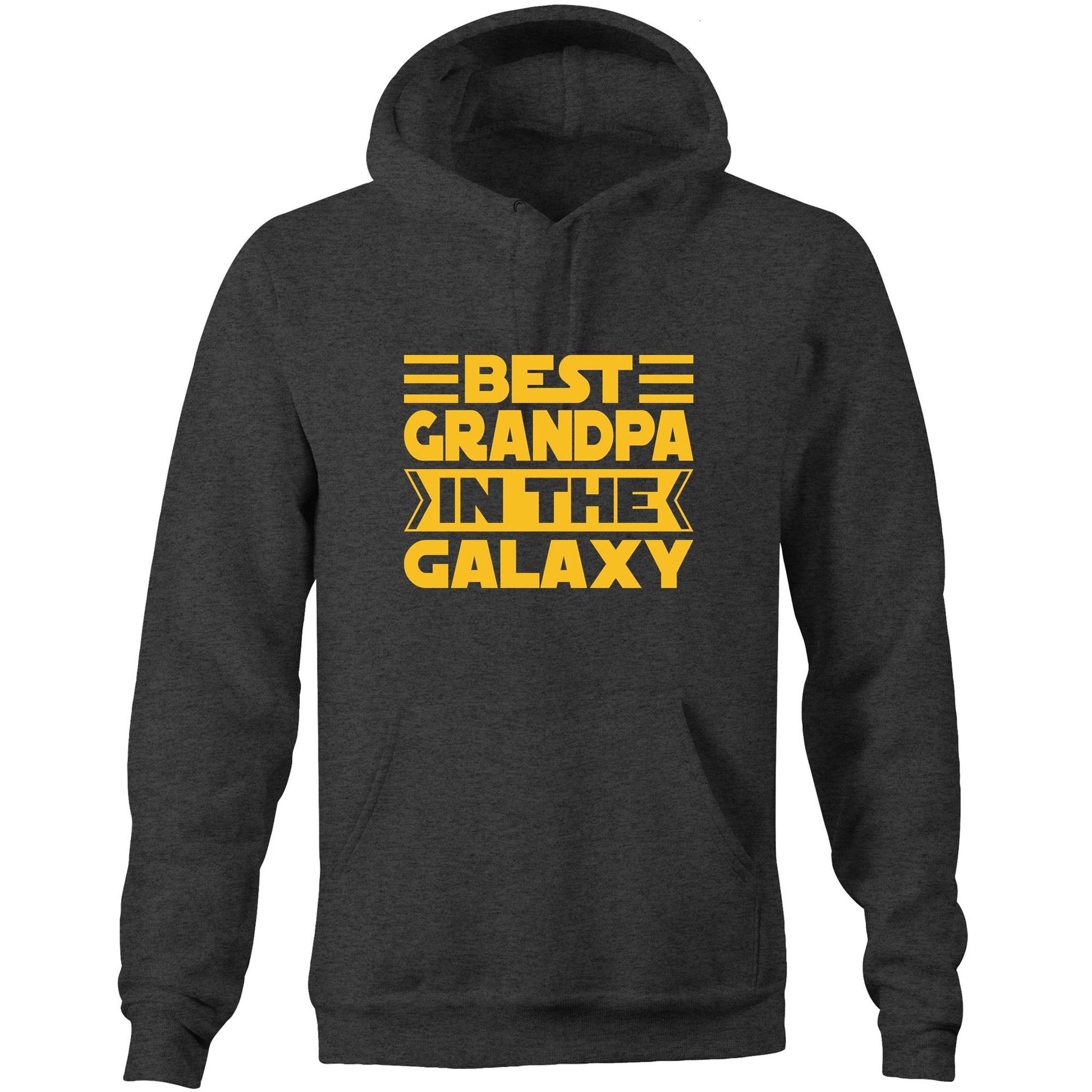 Best Grandpa In The Galaxy - Pocket Hoodie Sweatshirt Asphalt Marle Hoodie Dad
