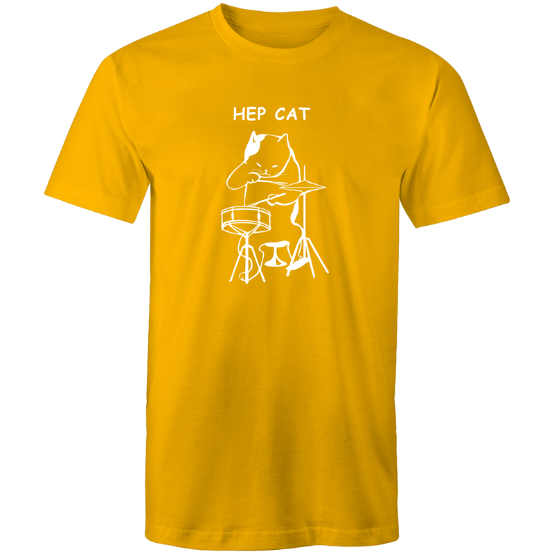 Hep Cat - Mens T-Shirt Gold Mens T-shirt Funny Mens Music