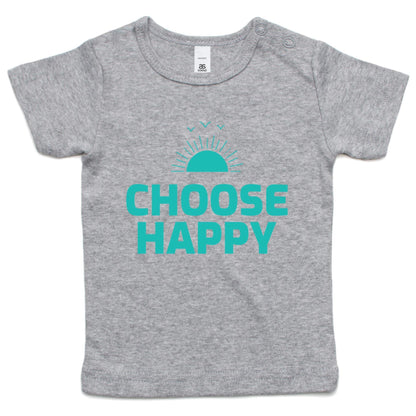 Choose Happy - Baby T-shirt Grey Marle Baby T-shirt kids
