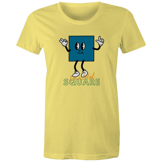 I'm A Total Square - Womens T-shirt Yellow Womens T-shirt Funny Maths Science