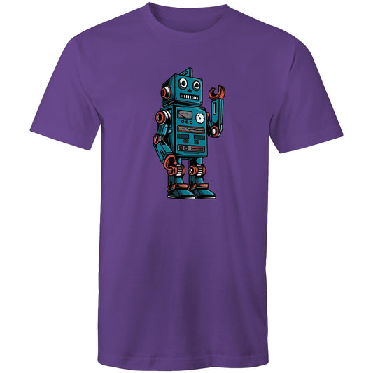 Robot - Mens T-Shirt Purple Mens T-shirt Sci Fi