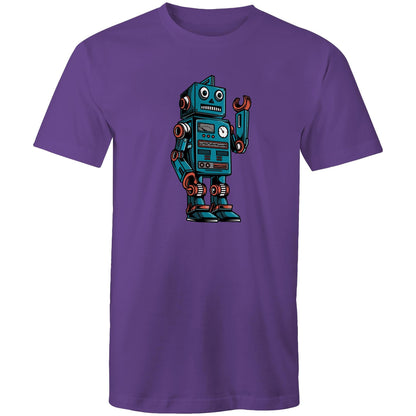 Robot - Mens T-Shirt Purple Mens T-shirt Sci Fi