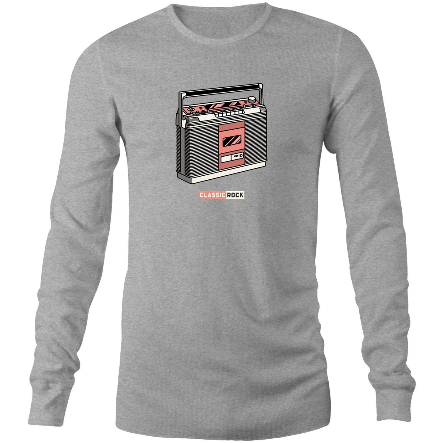 Classic Rock, Cassette Player - Long Sleeve T-Shirt Grey Marle Unisex Long Sleeve T-shirt Music Retro