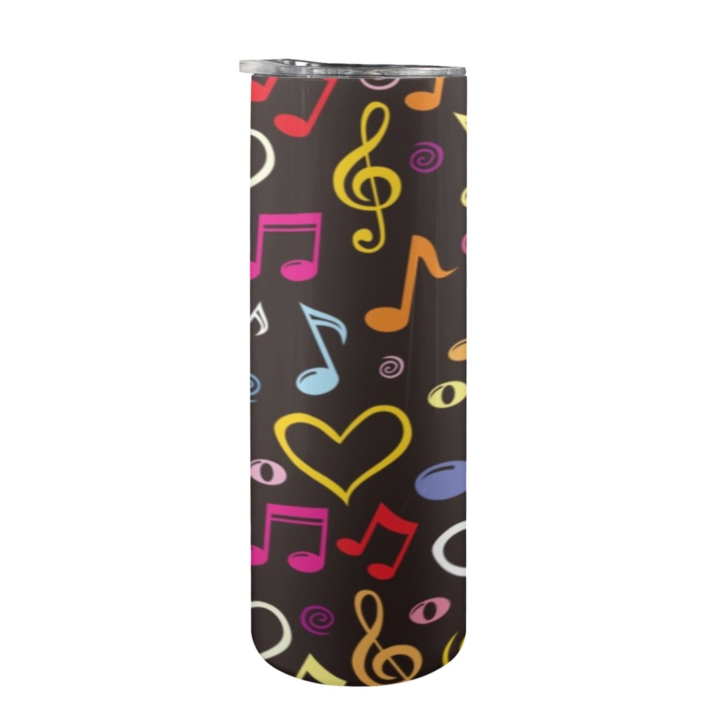 Musical Notes - 20oz Tall Skinny Tumbler with Lid and Straw 20oz Tall Skinny Tumbler with Lid and Straw
