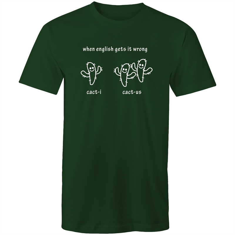 Cacti Cactus - Mens T-Shirt Forest Green Mens T-shirt Funny Mens Plants