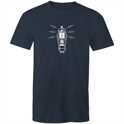 Vintage Tube Valve - Mens T-Shirt Navy Mens T-shirt Mens Music Retro