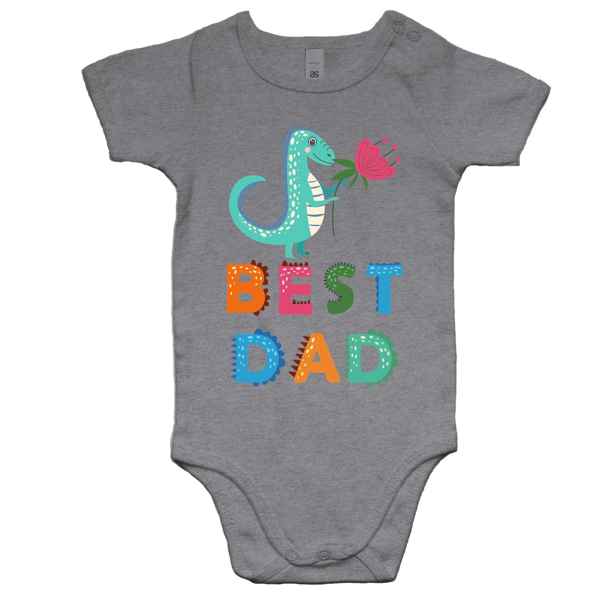 Best Dad - Baby Bodysuit Grey Marle Baby Bodysuit Dad