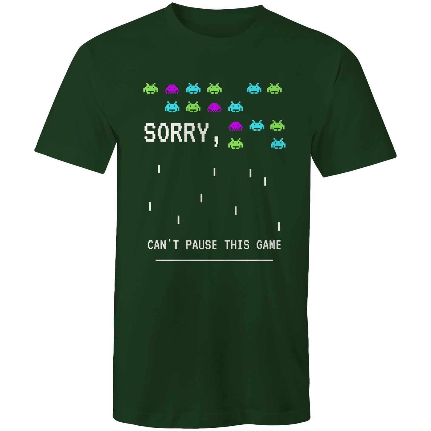 Sorry, Can't Pause This Game - Mens T-Shirt Forest Green Mens T-shirt Games