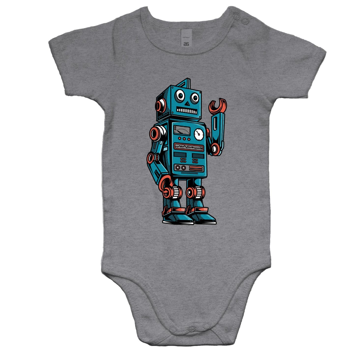 Robot - Baby Bodysuit Grey Marle Baby Bodysuit Sci Fi
