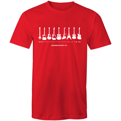 Guitar Timeline - Mens T-Shirt Red Mens T-shirt Mens Music