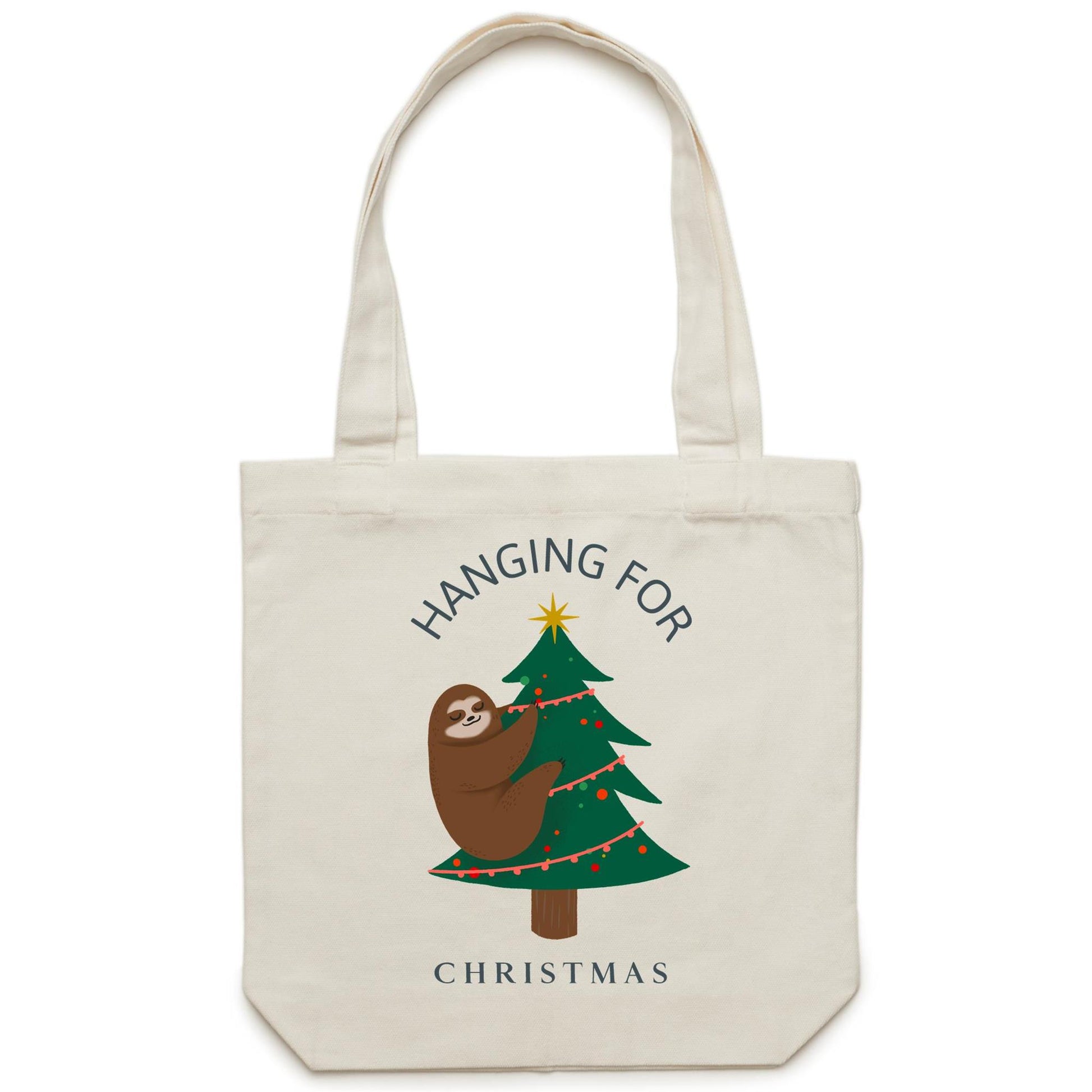 Hanging For Christmas - Canvas Tote Bag Cream One Size Christmas Tote Bag Merry Christmas