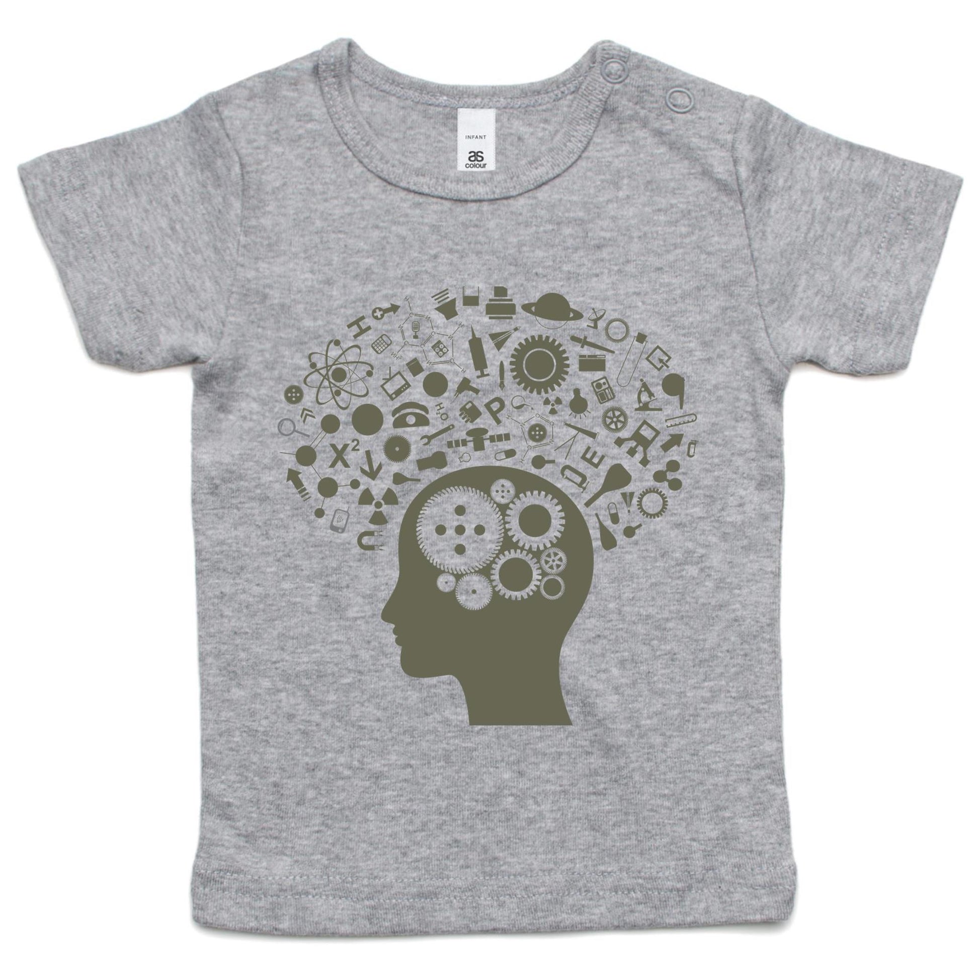 Science Brain - Baby T-shirt Grey Marle Baby T-shirt kids Science