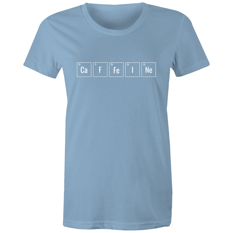 Caffeine Symbols - Women's T-shirt Carolina Blue Womens T-shirt Coffee Science Womens