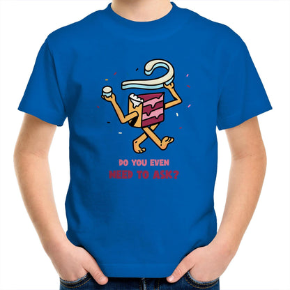 Cake, Do You Even Need To Ask - Kids Youth Crew T-Shirt Bright Royal Kids Youth T-shirt