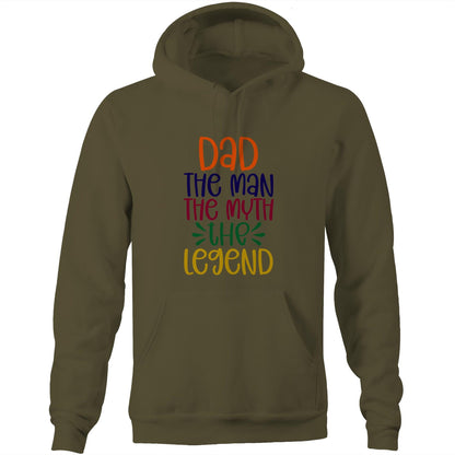 Dad, The Man, The Myth, The Legend - Pocket Hoodie Sweatshirt Army Hoodie Dad