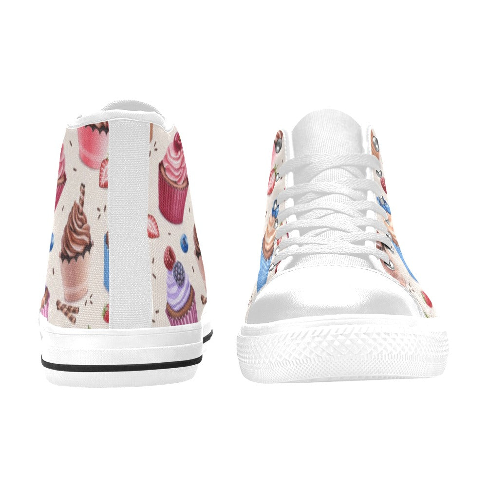 Pretty Cupcakes - High Top Canvas Shoes for Kids Kids High Top Canvas Shoes