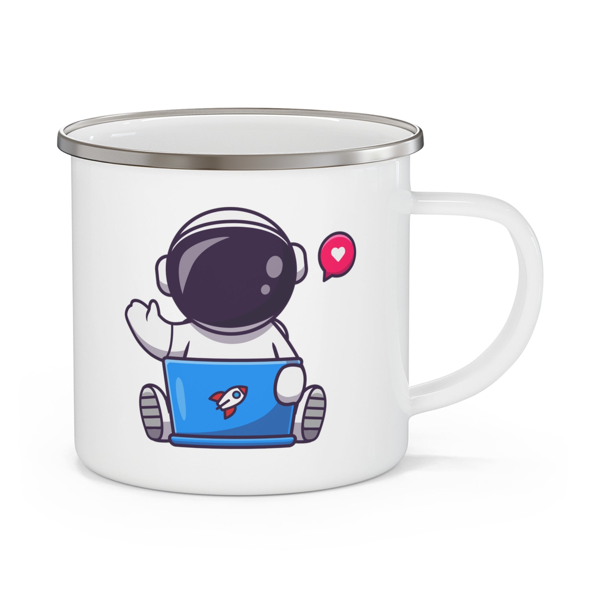 Astronaut Laptop - Enamel Mug Enamel Mug kids