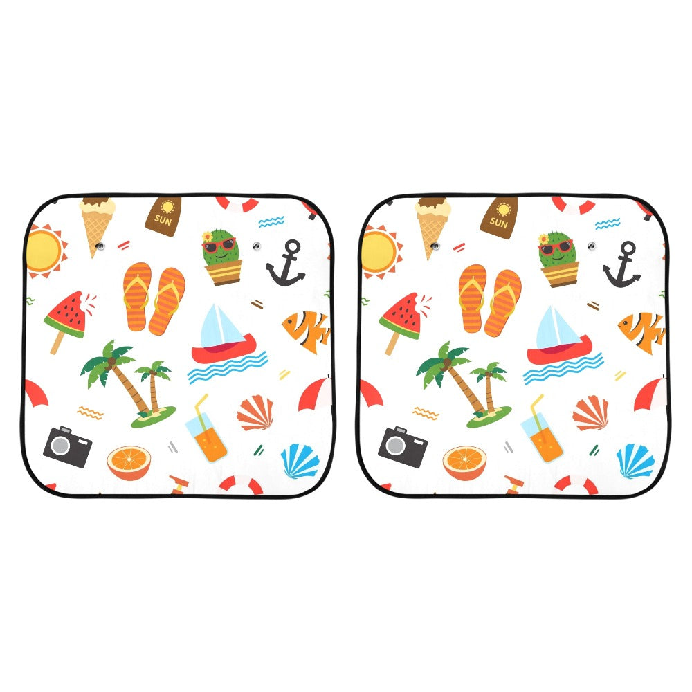 Beach Time - Car Sun Shade 28"x28"x2pcs Car Sun Shade 28"x28"x2pcs Summer