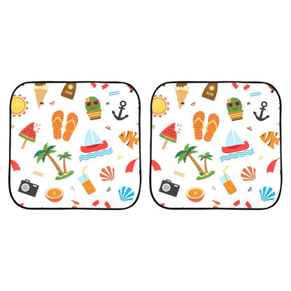 Beach Time - Car Sun Shade 28"x28"x2pcs Car Sun Shade 28"x28"x2pcs Summer