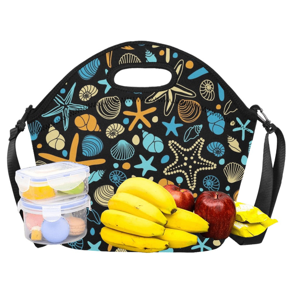 Starfish And Shells - Neoprene Lunch Bag/Large Neoprene Lunch Bag/Large animal Printed Offshore Summer