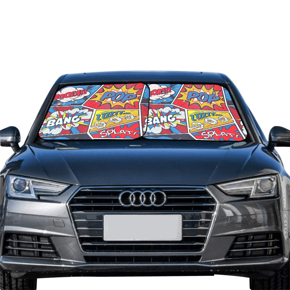 Comic Book - Car Sun Shade 28"x28"x2pcs Car Sun Shade 28"x28"x2pcs comic Printed Offshore