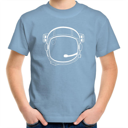 Astronaut Helmet - Kids Youth Crew T-Shirt Carolina Blue Kids Youth T-shirt Space