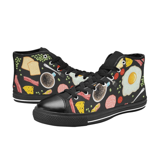 Breakfast Food - High Top Canvas Shoes for Kids Kids High Top Canvas Shoes