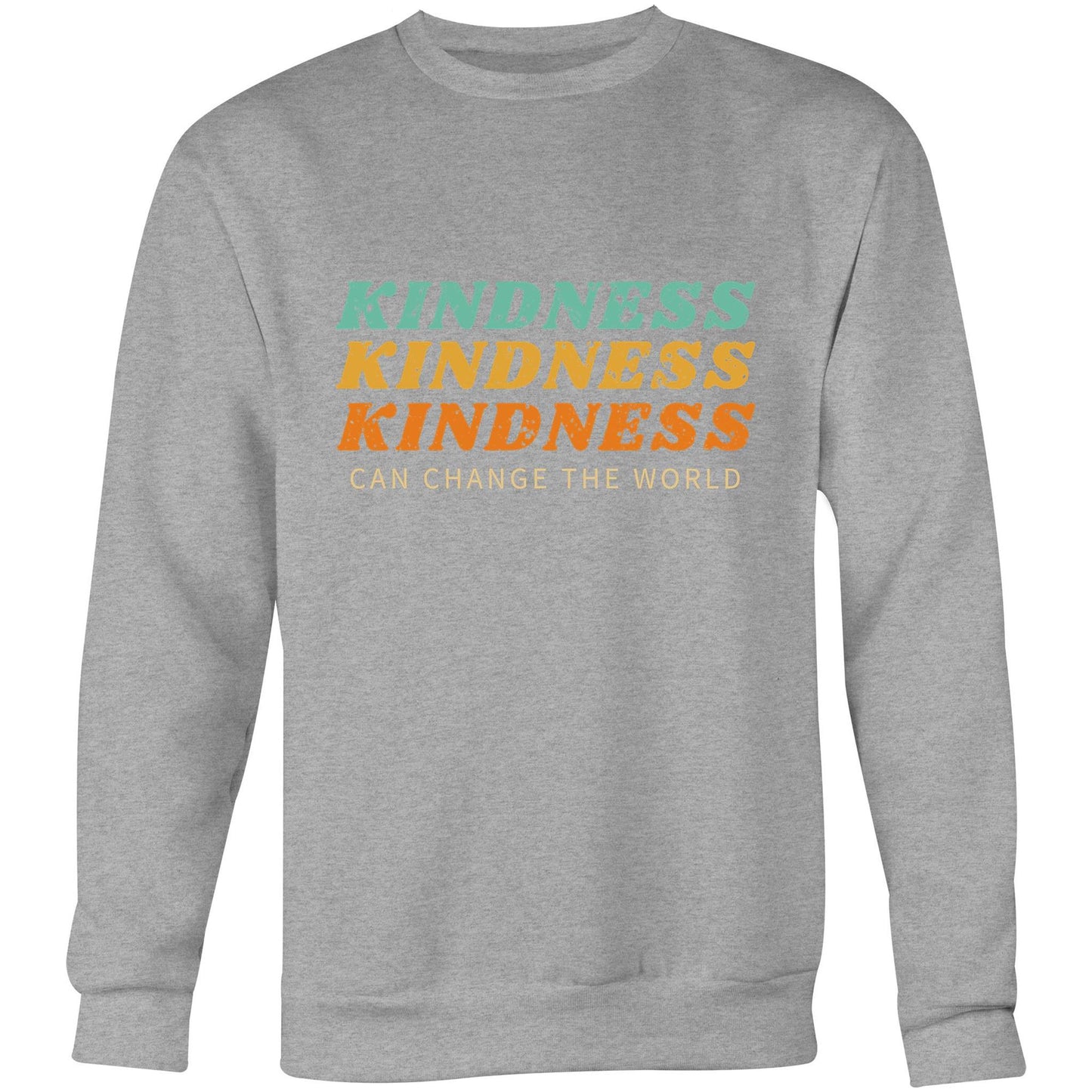 Kindness Can Change The World - Crew Sweatshirt Grey Marle Sweatshirt Mens Womens