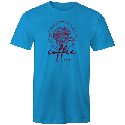 Coffee Is Life - Mens T-Shirt Arctic Blue Mens T-shirt Coffee Mens