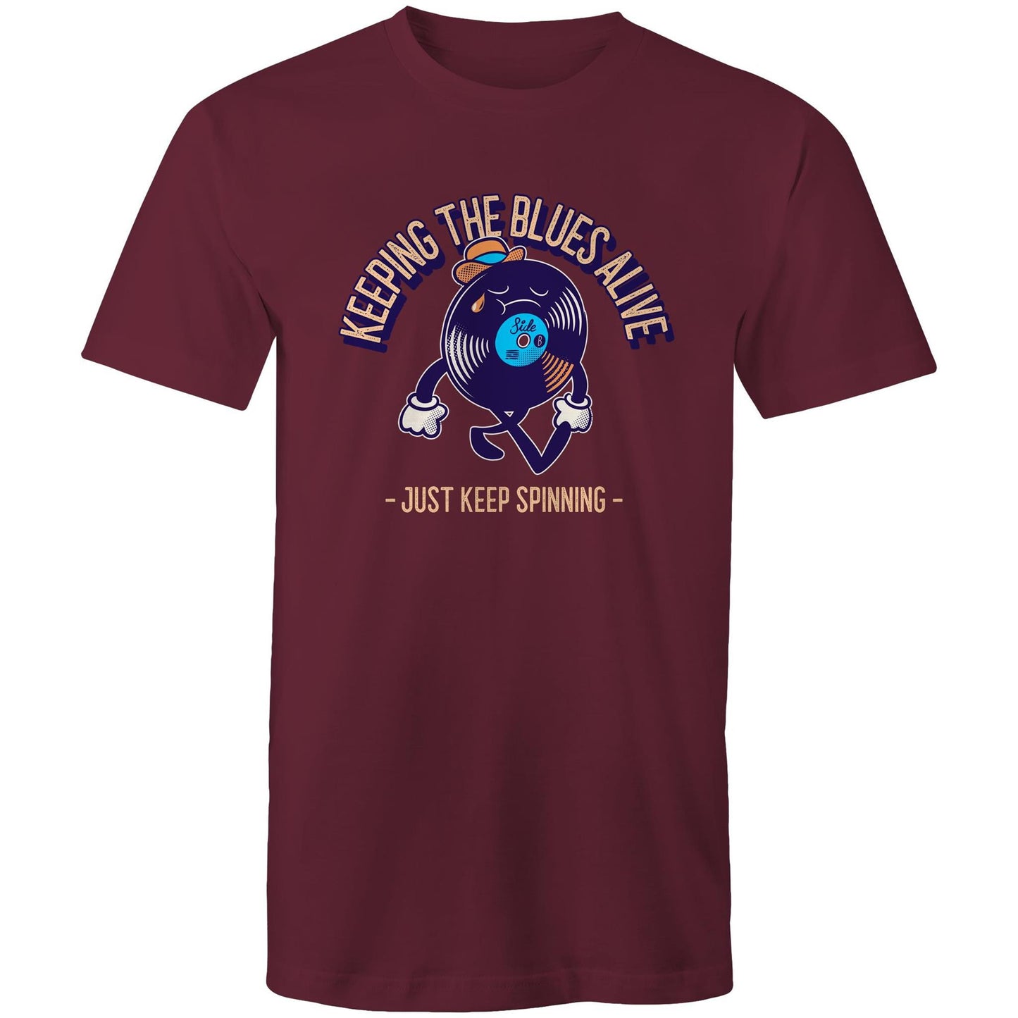 Keeping The Blues Alive - Mens T-Shirt Burgundy Mens T-shirt Music