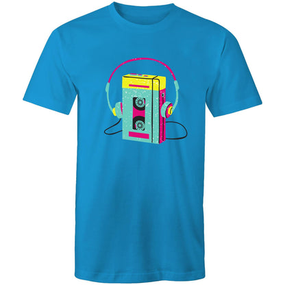 Wired For Sound, Music Player - Mens T-Shirt Arctic Blue Mens T-shirt Mens Music Retro