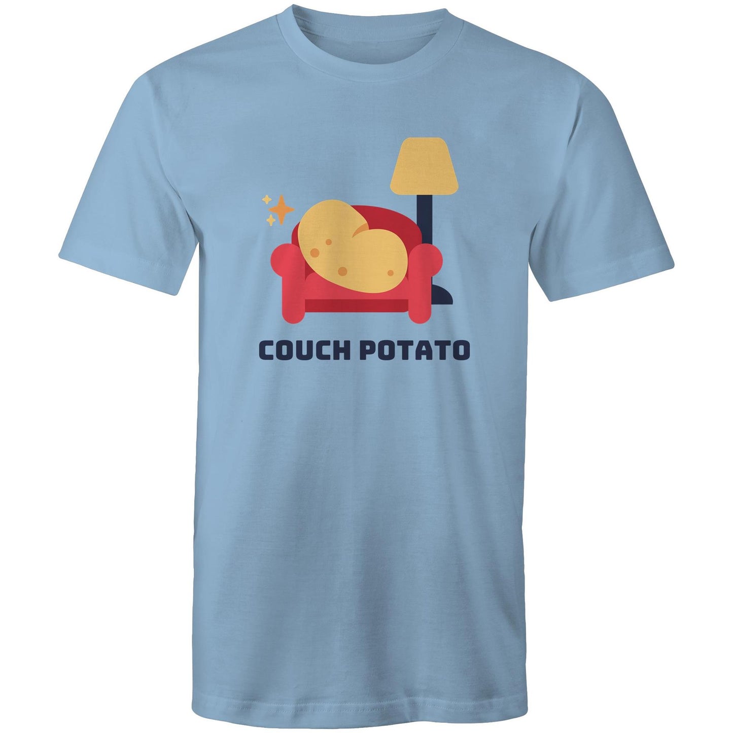 Couch Potato - Mens T-Shirt Carolina Blue Mens T-shirt Funny Plants