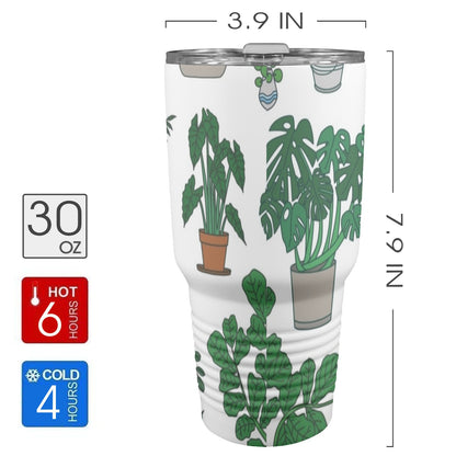 Plant Lover - 30oz Insulated Stainless Steel Mobile Tumbler 30oz Insulated Stainless Steel Mobile Tumbler Plants Printed Offshore