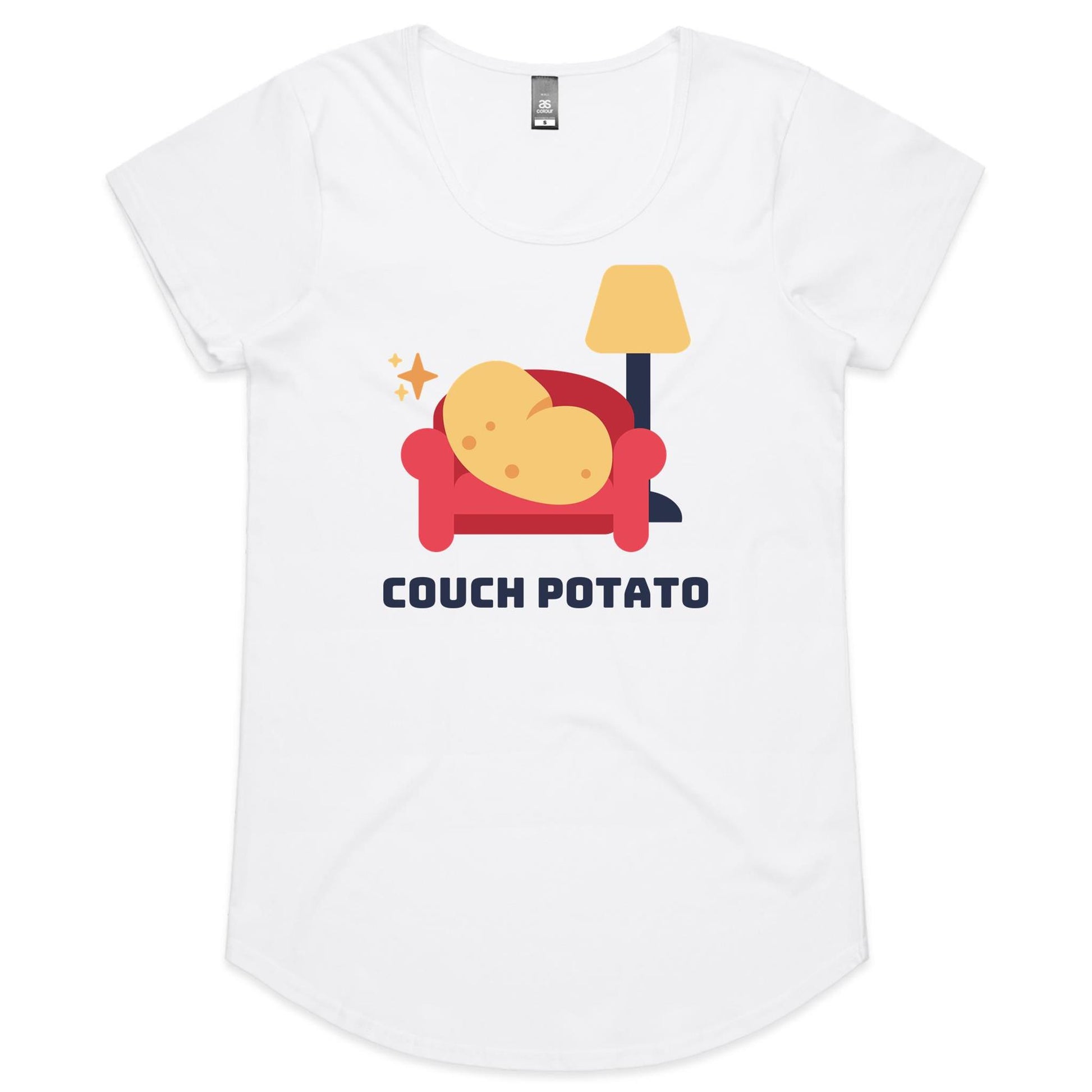 Couch Potato - Womens Scoop Neck T-Shirt White Womens Scoop Neck T-shirt Funny