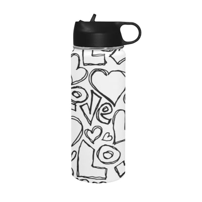 Love Insulated Water Bottle with Straw Lid (18 oz) Insulated Water Bottle with Straw Lid Printed Offshore