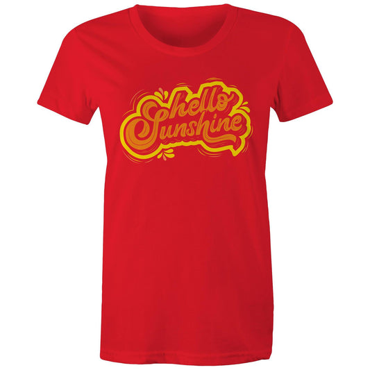 Hello Sunshine - Womens T-shirt Red Womens T-shirt Summer