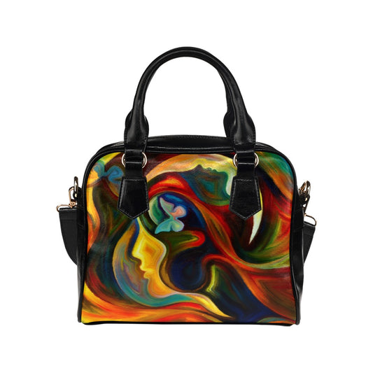 Face In Abstract - Shoulder Handbag Shoulder Handbag