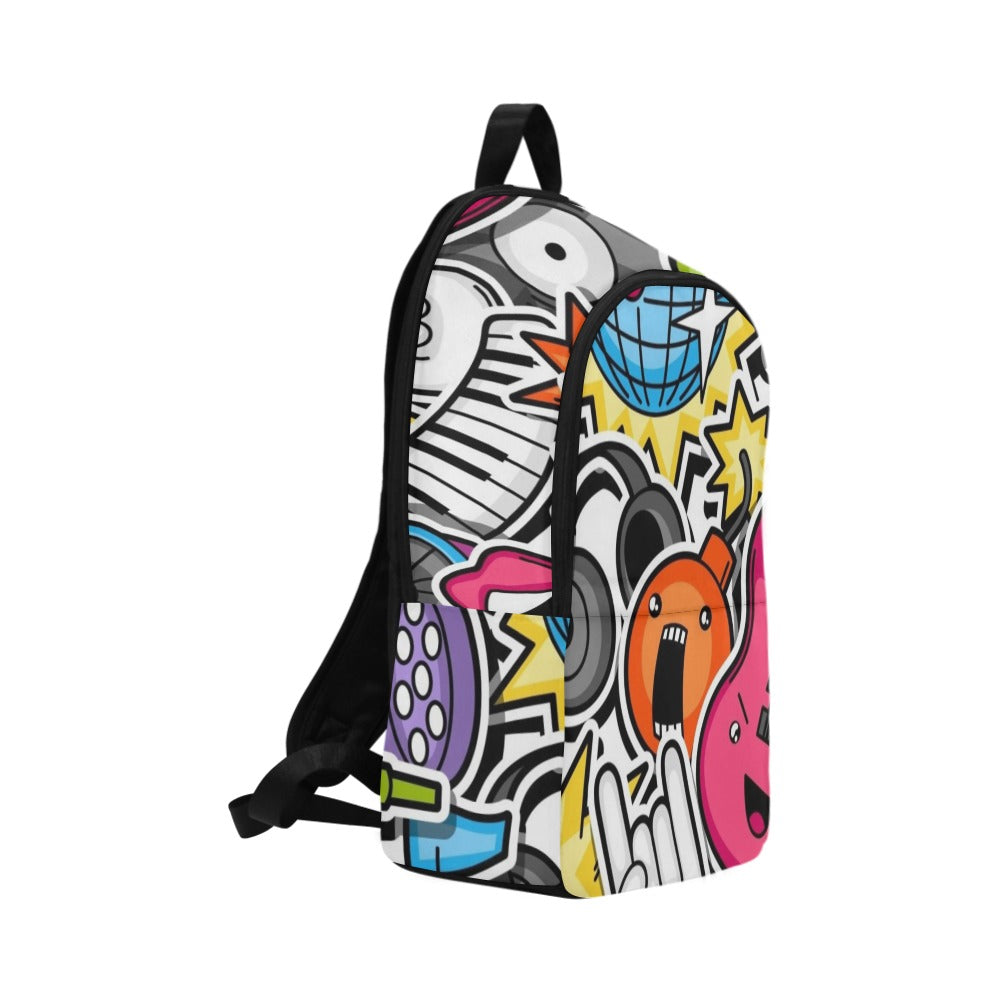 Sticker Music - Fabric Backpack for Adult Adult Casual Backpack