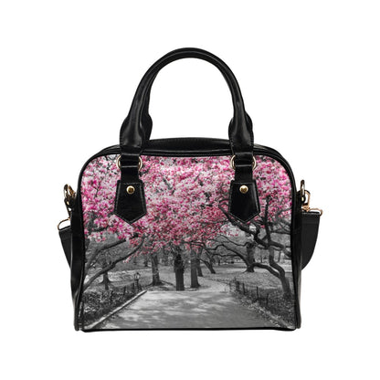 Pink Blossoms - Shoulder Handbag Shoulder Handbag Plants Printed Offshore