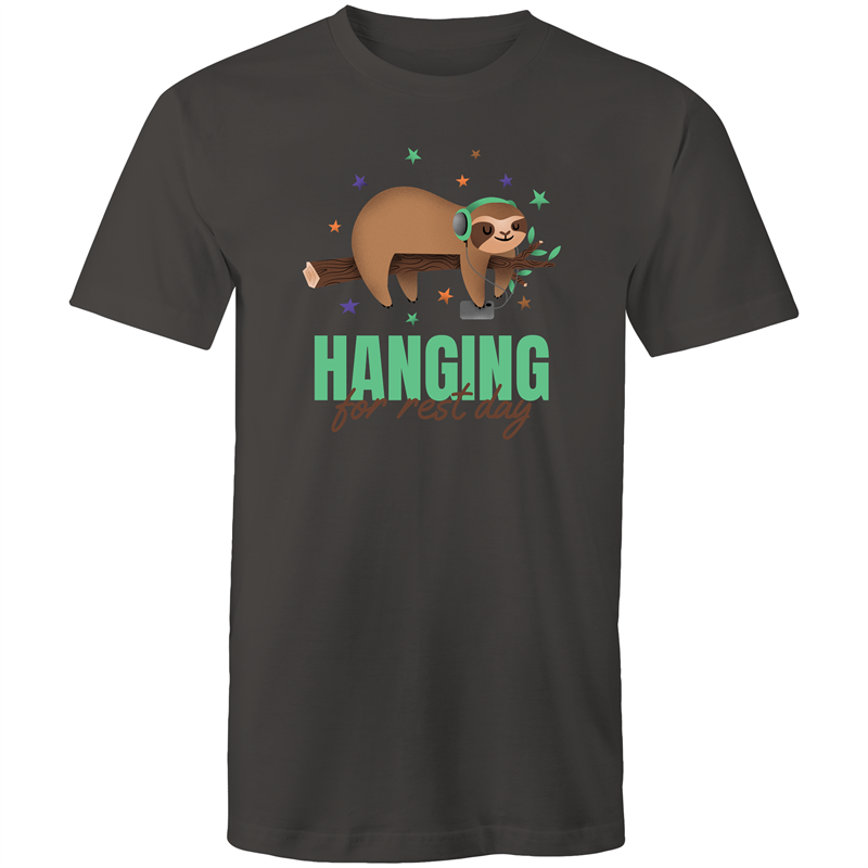 Hanging For Rest Day - Short Sleeve T-shirt Charcoal Fitness T-shirt Fitness Mens Womens