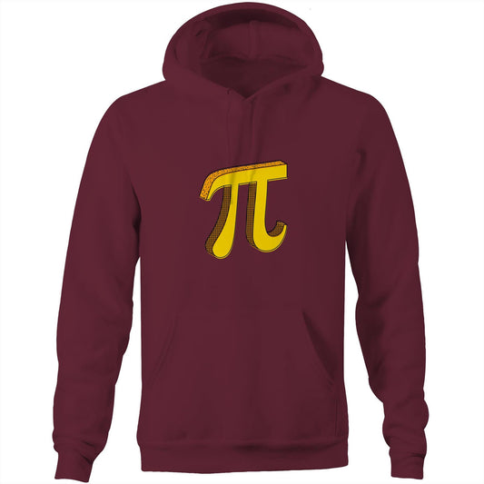 Pi - Pocket Hoodie Sweatshirt Burgundy Hoodie Maths Science