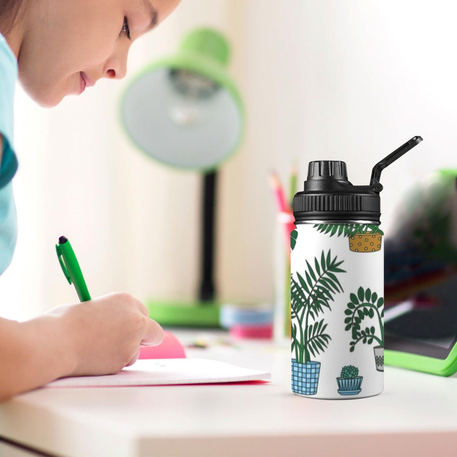 Plant Lover - Kids Water Bottle with Chug Lid (12 oz) Kids Water Bottle with Chug Lid