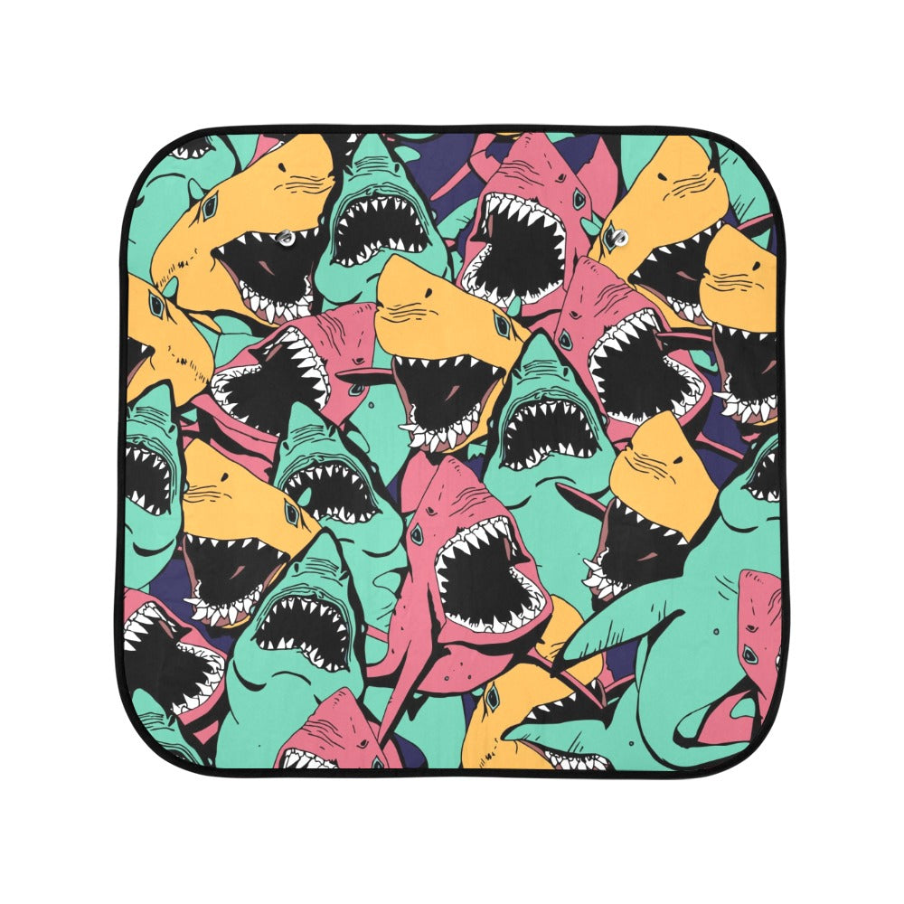 Scary Sharks - Car Sun Shade 28"x28"x2pcs Car Sun Shade 28"x28"x2pcs animal Summer