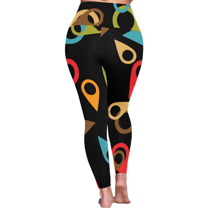 Where Am I - Womens High Waist Leggings (Sizes 16-22) Womens High Waist Leggings (Sizes 16-22) Printed Offshore