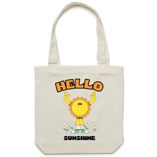 Hello Sunshine - Canvas Tote Bag Default Title Tote Bag Retro Summer