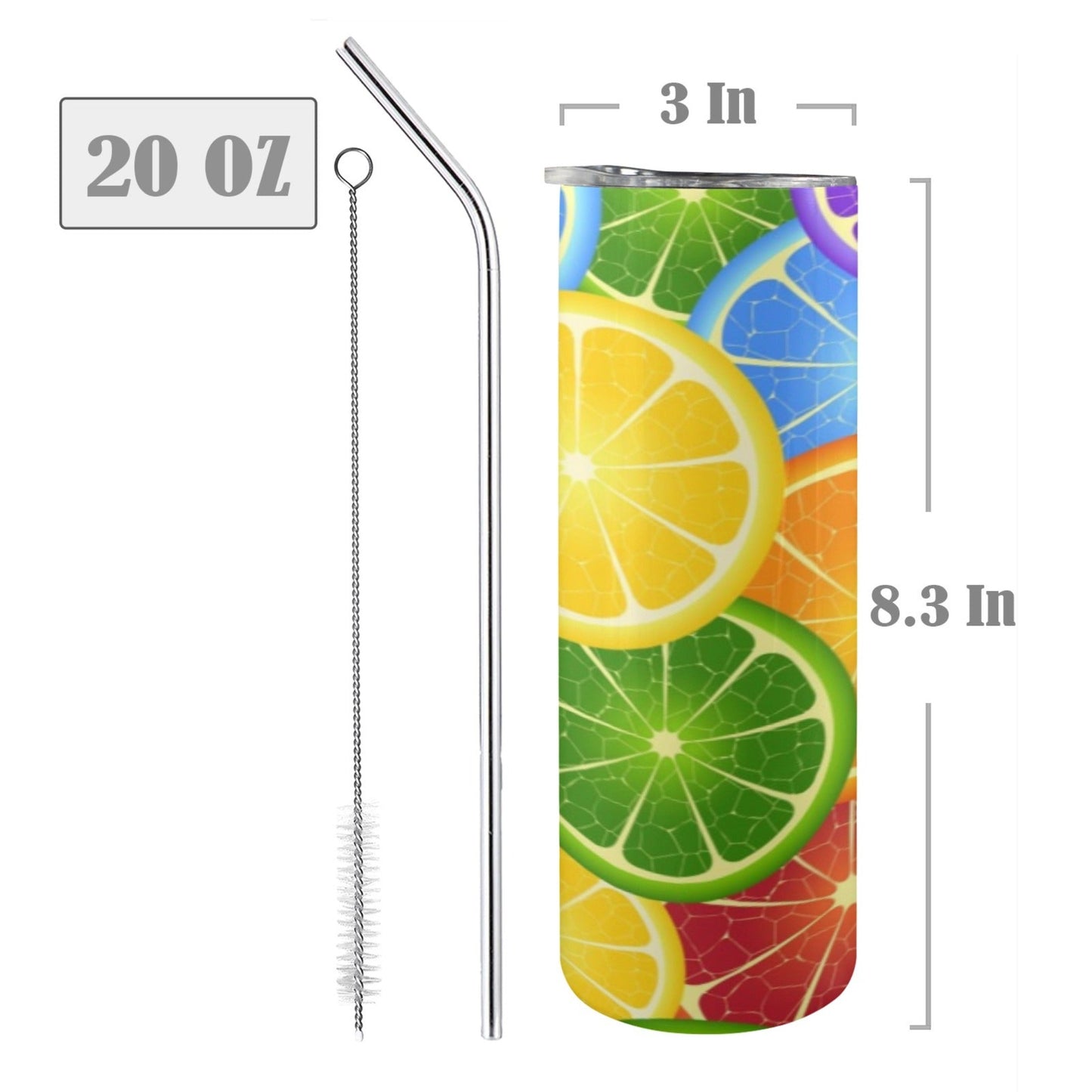 Citrus - 20oz Tall Skinny Tumbler with Lid and Straw 20oz Tall Skinny Tumbler with Lid and Straw