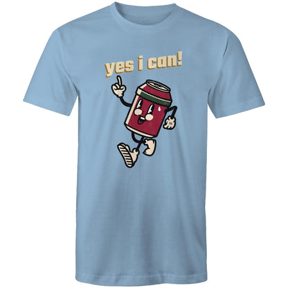 Yes I Can! - Mens T-Shirt Carolina Blue Mens T-shirt Motivation Retro
