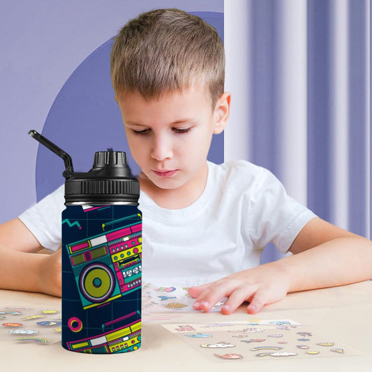 Boombox - Kids Water Bottle with Chug Lid (12 oz) Kids Water Bottle with Chug Lid