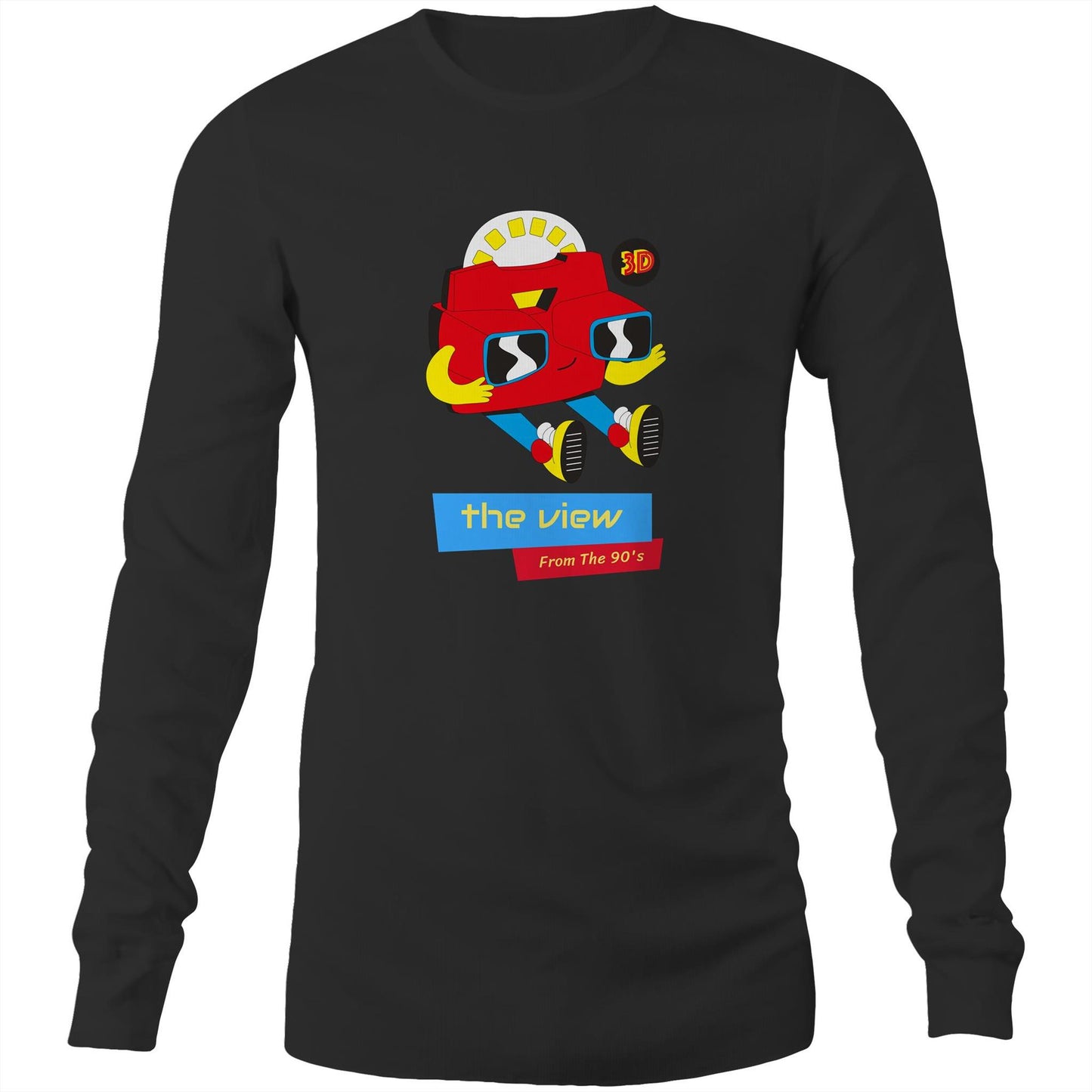 The View From The 90's - Long Sleeve T-Shirt Black Unisex Long Sleeve T-shirt Retro