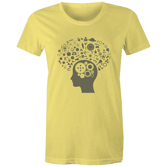 Science Brain - Womens T-shirt Yellow Womens T-shirt Science Womens
